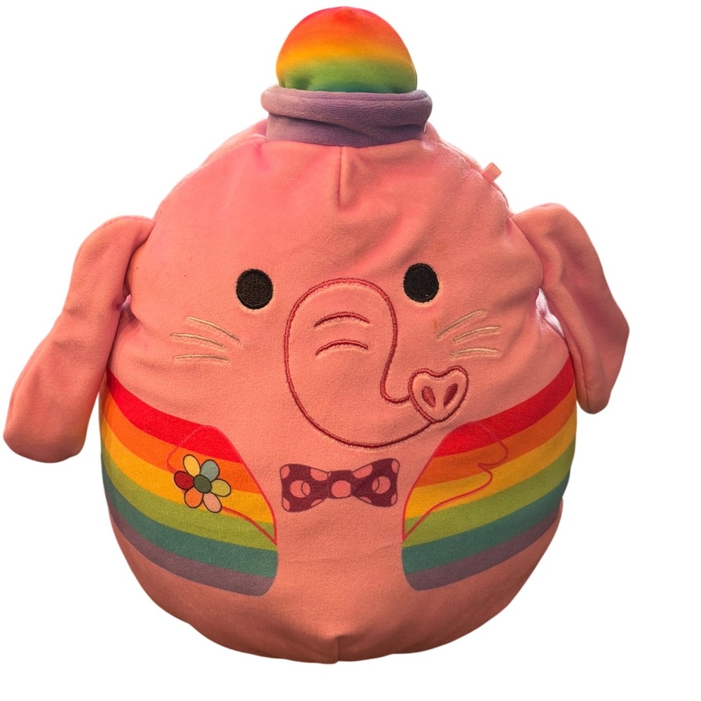 Disney Pixar Inside Out Bing Bong Squishmallow Pink Elephant Rainbow Plush 12in